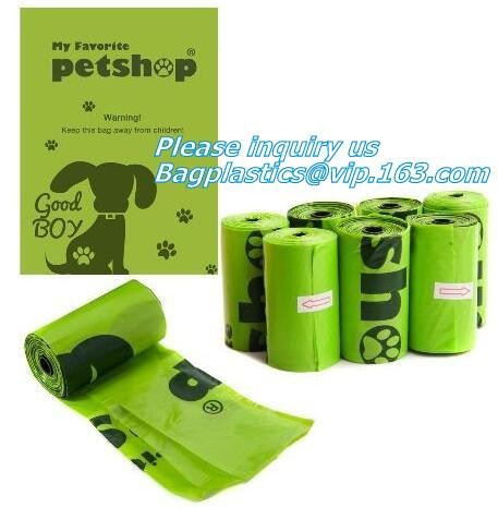 EN13432 BPI OK compost home ASTM D6400 certified biodegradable dog poop bags, Dog Poop Waste Trash Bag, Toilet Compostab