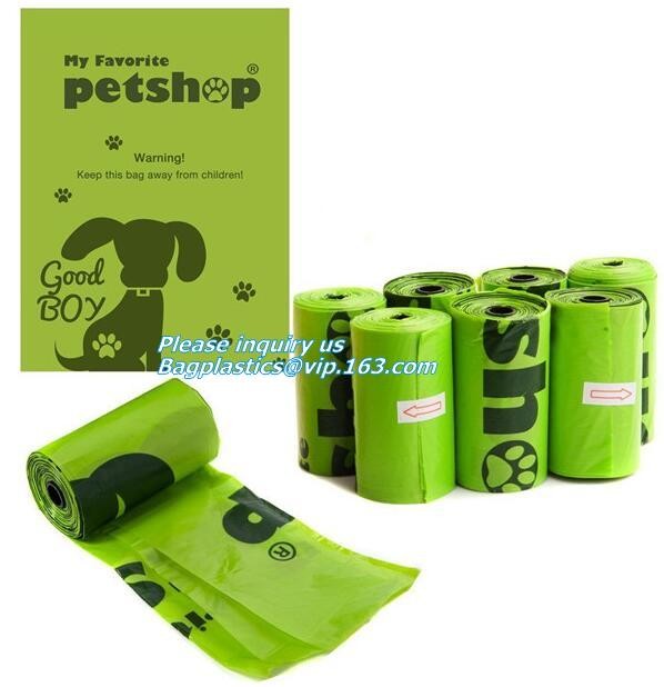cornstarch made biodegradable compostable dog poop bags custom printed, composting dog poop, EN13432 BPI OK compost home