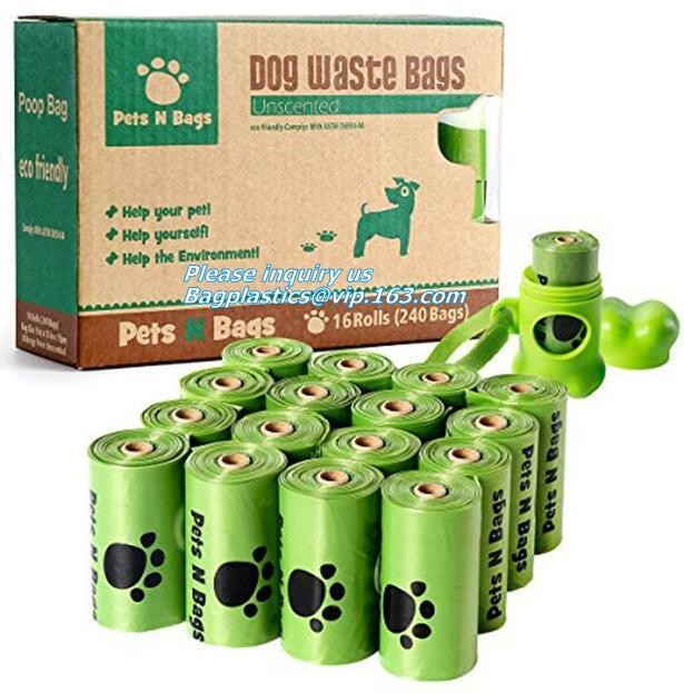 Earth-friendly Dog 100% Compostable Bags for Poop,4Refill Rolls,60Bags Total, Pet Dog Waste Poop Plastic Garbage Bag 100