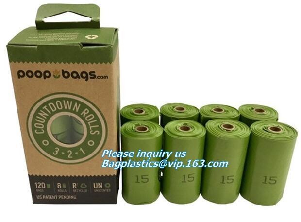 disposable Compostable dog poop bag for Pet Cleaning, Earth-Friendly Leak-Proof Dog Poop Waste Bags with Easy-tie Handle