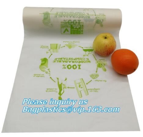 EN13432 BPI OK compost home ASTM D6400 certificates cheap compostable 100% biodegradable fruits bag, vegetable fruit rol