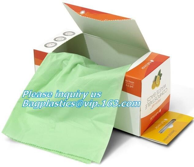 custom printed logo biodegradable compostable trash dog poop bag for kitchen waste,100% Biodegradable Bags Compostable M
