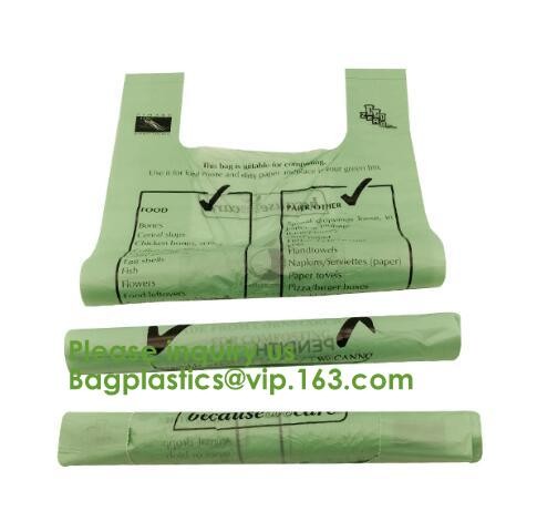Custom Printing Corn Starch Biodegradable Compostable Plastic Bag,Thank You Bags Durable Cornstarch PLA Compostable T-sh