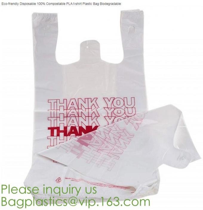PBAT cornstarch vest handle t shirt compostable biodegradable shopping bag,Biodegradable T Shirt Shopping Carrier Bag Pr