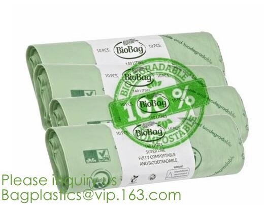 cornstarch made 100% eco friendly direct manufacturing factory compostable garbage bags on roll with drawstring bagease