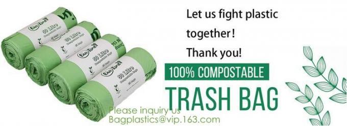 Eco-friendly Roll Compostable Plastic Bag Drawstring Biodegradable Garbage Bags,cornstarch custom compostable biodegrada
