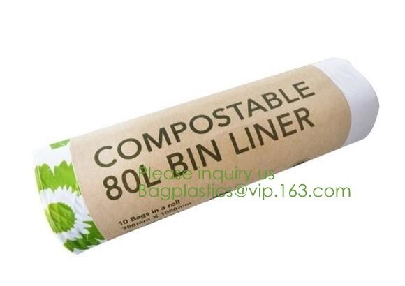 cornstarch made 100% eco friendly direct manufacturing factory compostable garbage bags on roll with drawstring bagease