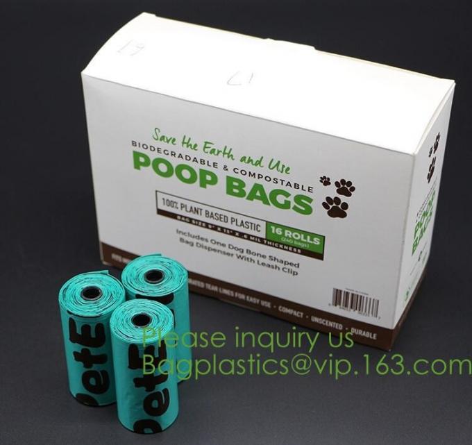 Corn starch PLA 100% Compostable dog poop bag biodegradable waste bags, waste disposable, disposable consumbles, bagease