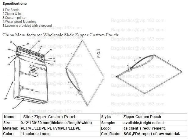 PP side zipper sock packaging bag, Non-toxic eco-friendly Standup Cosmetic PVC Bag With zipper Slider, slider zipper bag