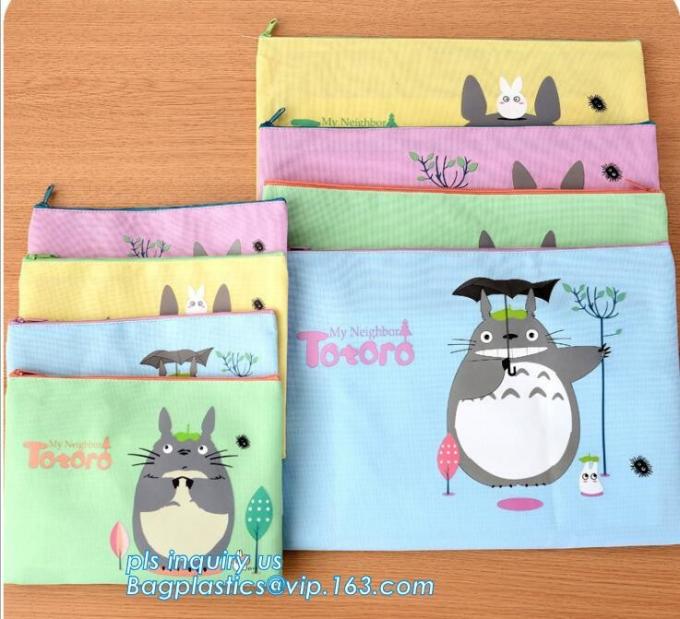 PVC Stationery Bag With Plastic bags, Slider Pen Pencil Rules Packaging Bags, square bottom zipper type plastic bag