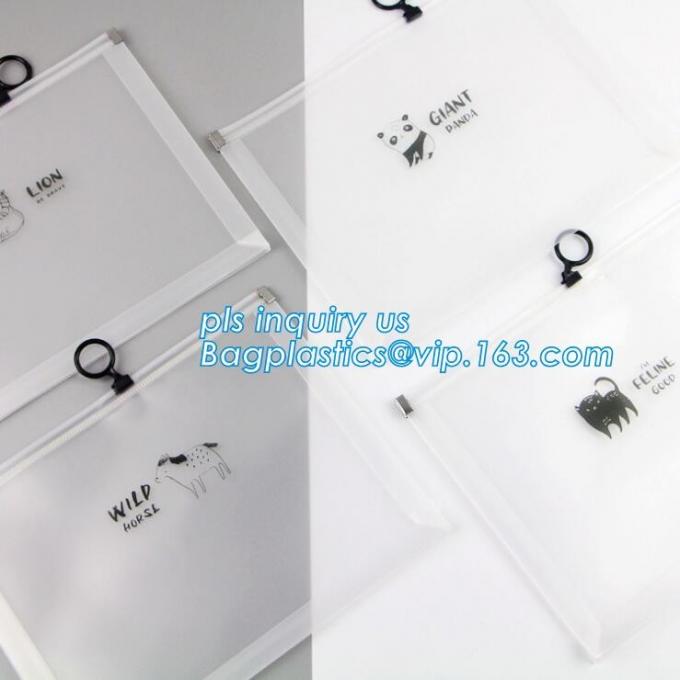 stationery bags file zipper bag, Frosted Plastic EVA Garment Packing Bag, Suit Clothes Bags With zipper slider, Slider Z
