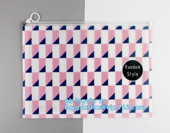 vinyl pvc zipper bag vinyl zipper slider bag for stationery, cosmetic, Flat Zipper Top PVC Slider Zipper Bags For Towel