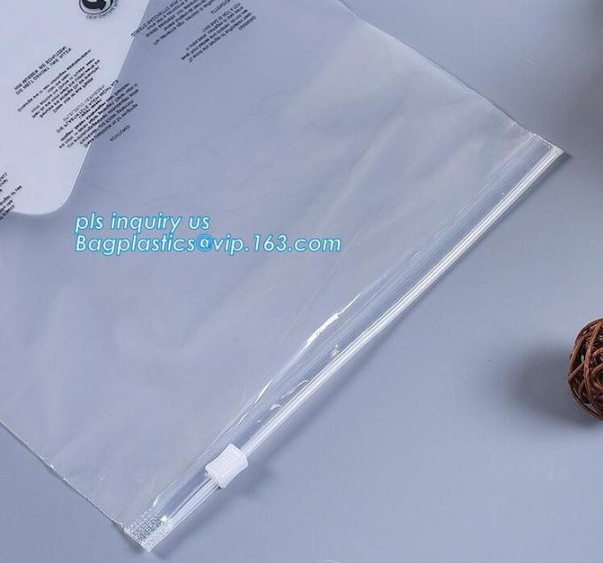 frosted plastic slider zipper packing bag for underwear, Tight zipper top cloth packing slider plastic bags