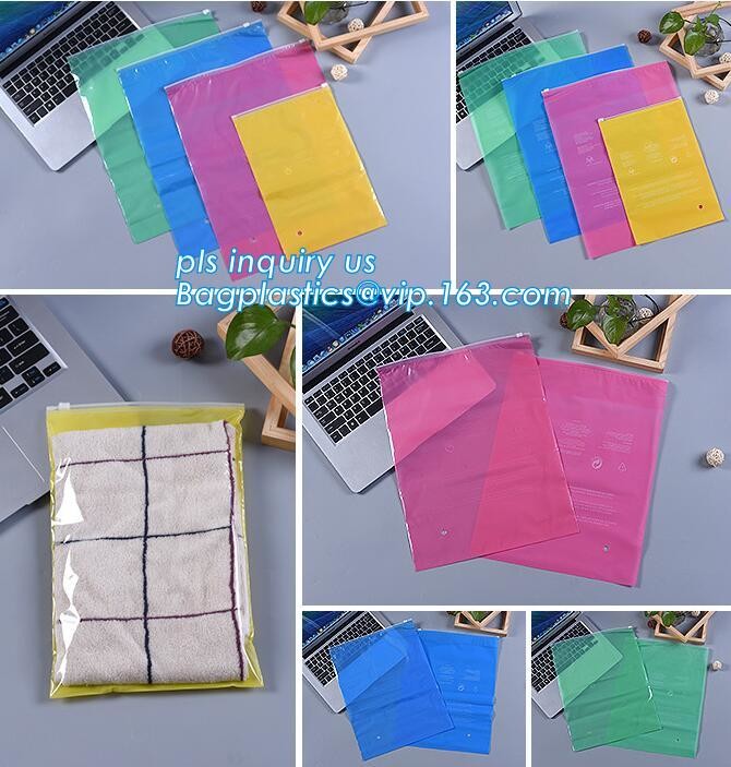 water resisting plastic garment packaging slider zipper pouch, slider bag zipper bag for daily necessities, slider zippe