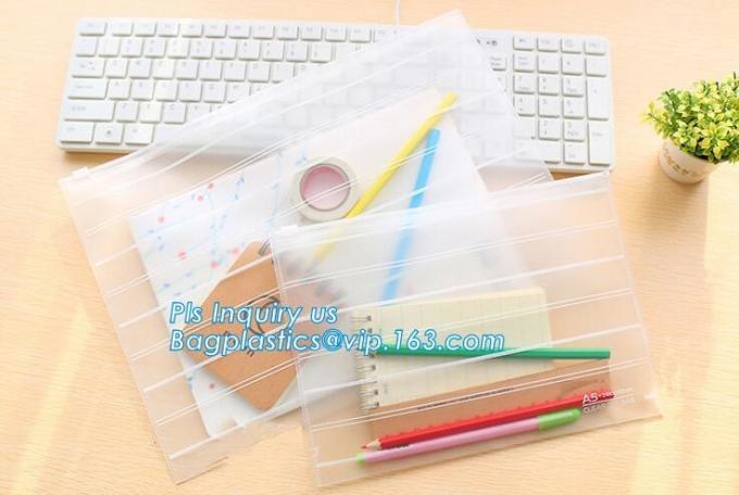 plastic slider zipper PVC bag clear vinyl cosmetic bag, clear vinyl plastic zipper bags for packing/ side gusset bag