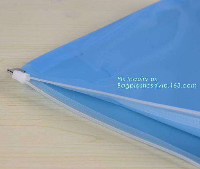 Slider zipper Clear pvc bag for package Vinyl transparent pvc bag cosmetic packing, bottom gusset slider ziplock printed