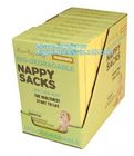 Nappy bags in compostable/biodegradable material, pack of 30pcs in rolls, Eco-Friendly Scented Baby sacks tie handle dis