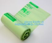 eco friendly biodegradable plastic compostable garbage bags on roll, Cornstarch 100% biodegradable compostable shopping