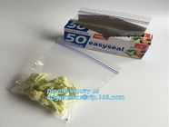 double transparent plastic zip lock bag for fresh food fruit vegetable bread sandwich packing, gallon, quart, fold top