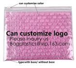 New Design Pvc Zip lockk Epe Foam Heart-Shaped Bubble Bag For Cosmetic/Pink Plastic Bubble Bag With Zipper bagease package