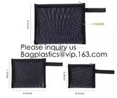 Zipper Mesh Bags, Pack of 4 (S/M/L &amp; Pencil Pouch), Beauty Makeup Cosmetic Accessories Organizer, Travel Toiletry Kit Se