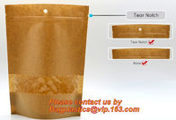 Foil Kraft Paper Bag Coconut Packaging Bags Doypack with Clear Window,500g 1kg 16oz Zip lockk Food Packaging Bag Customize