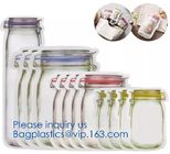 FDA Customized Kitchen Reusable silicone Food,Snack, Vegetable, Meat Storage Bag,BPA Free Zip lockk Snack Bags for Preserv