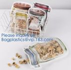BPA Free Zip lockk Snack Bags for Preservation &amp; Cooking Reusable Food Storage Bag,Cooking Food Bag, Silicone Lunch Bag