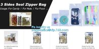 Biodegradable eco pacHigh Barrier Metallized zipper pouch bag for weed packaging /three side sealed moisture barrier bag