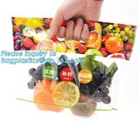 slider zip lock packaging fruit bag for cheery and grape, Vegetable refrigerate used resealable Zip lockk packaging bag
