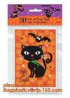 gravure printing halloween party bag, cute design food grade plastic cookie packing,halloween shrink cello treat bags fo