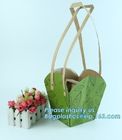 Flower Carrier Twisted Handle Rope Ribbon Tie Paper Carry Bag Shopping,Flower shop logo printing kraft paper flower pack