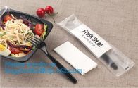 7in1 FDA Aviation Heavyweight Disposable Clear Plastic Camping Cutlery Set with Napkin,Fork Spoon Knife Fork Set For Fla