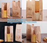 Recyclable sandwich bread food packaging brown paper bag custom kraft pastry paper bag，kraft paper bread bag with window