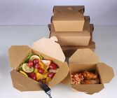 Brown Kraft Paper Takeout Lunch Containers Box,Eco friendly food grade disposable kraft paper lunch box bagease package