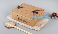High Quality Custom PE Coated Disposable Kraft Paper Lunch Box,Rectangle Folding Take Away Boxes/Lunch Box/Kraft Paper F