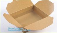 High Quality Custom PE Coated Disposable Kraft Paper Lunch Box,Rectangle Folding Take Away Boxes/Lunch Box/Kraft Paper F