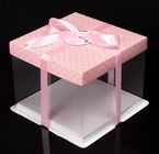 Customized color square white cheap macaron square cake box for packing,embossing cheese cup moon tall cake paper box