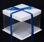 Customized color square white cheap macaron square cake box for packing,embossing cheese cup moon tall cake paper box