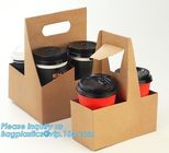 Eco Friendly Disposable Kraft Paper Take Out 2 Pack Coffee Cup Drink Carriers 2 Pack Paper Cup Holders bagease package