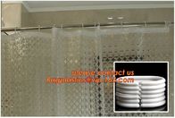 TRANSPARENT CIRCLE LINES, TRANSPARENT , polyester shower curtain and matching mat waterproof custom bath bathroom shower