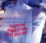 Hazardous Waste Yellow Plastic Bag Asbestos Garbage Bag,large size thicker LDPE asbestos remove bags,asbestos garbage ba