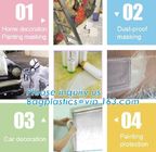 4m*5m plastic cover sheet for furniture, Taped clear HDPE plastic masking film, Plastic car paint plastic cover tape ma