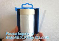 PE protection cover mask film roll with masking tape, Corona treated plastic HDPE taped masking film, Pre-taped plasti