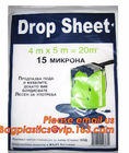 4M X 5M protective plastic drop cloth, disposable plastic paint protective drop cloth, plastic sheet soft cleaning drop