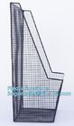 New Design Office Black Wire Mesh Baskets with Magnets, Flat Storage Baskets, Metal Wire 3 Tier Wall Mounted Kitchen Fru
