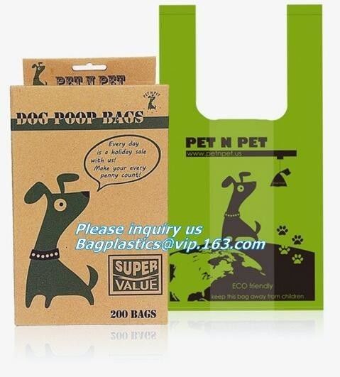 pet garbage bags/pet waster bags/high quality compostable dog poop bags, cornstarch 100% compostable biodegradable dog p