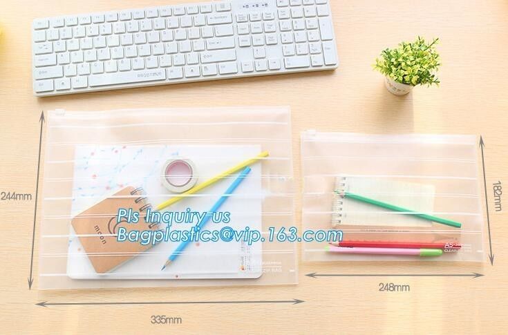 plastic slider zipper PVC bag clear vinyl cosmetic bag, clear vinyl plastic zipper bags for packing/ side gusset bag
