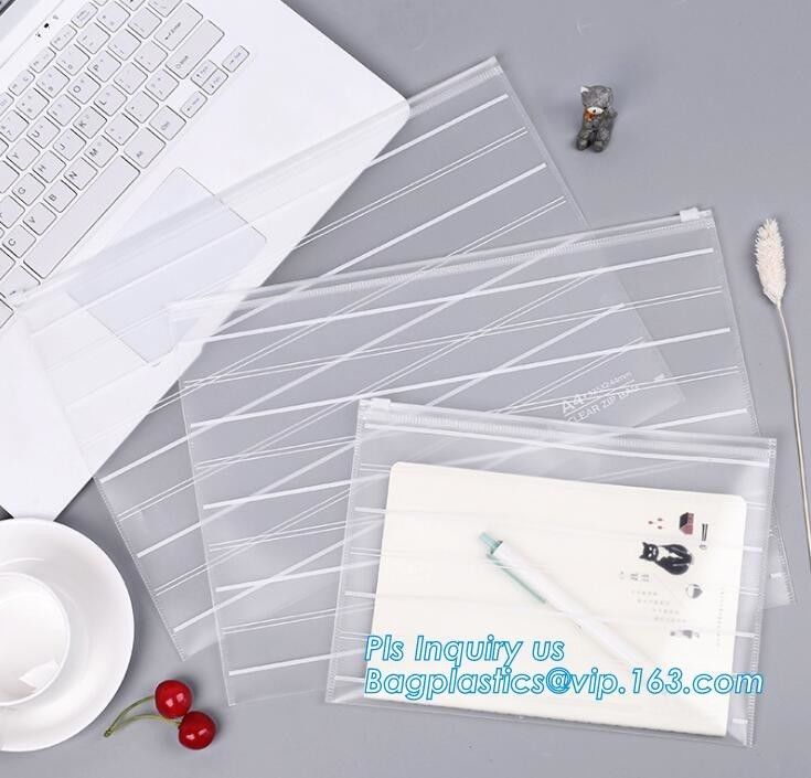 zipper slider bags for pencils pens, frosted vinyl EVA zipper blanket bags for garment packing, school pencil bag/printi