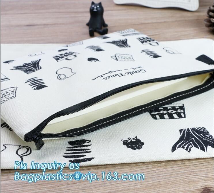 Solid Color Canvas Pencil Case Stationery Pencil Bag, Canvas stationery storage bag, retro canvas bags student stationer